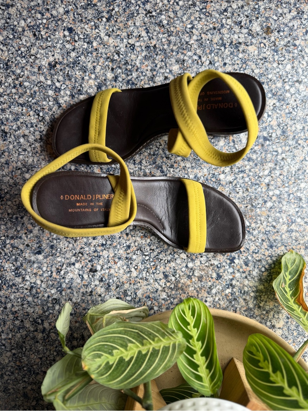 Donald J Pliner Green Chartreuse Strappy Heels Sandals Italy Size 8.5